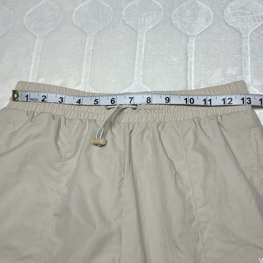 Wilo The‎ Label Womens Tan Parachute Joggers Mesh Lined High Waist Pants Size S